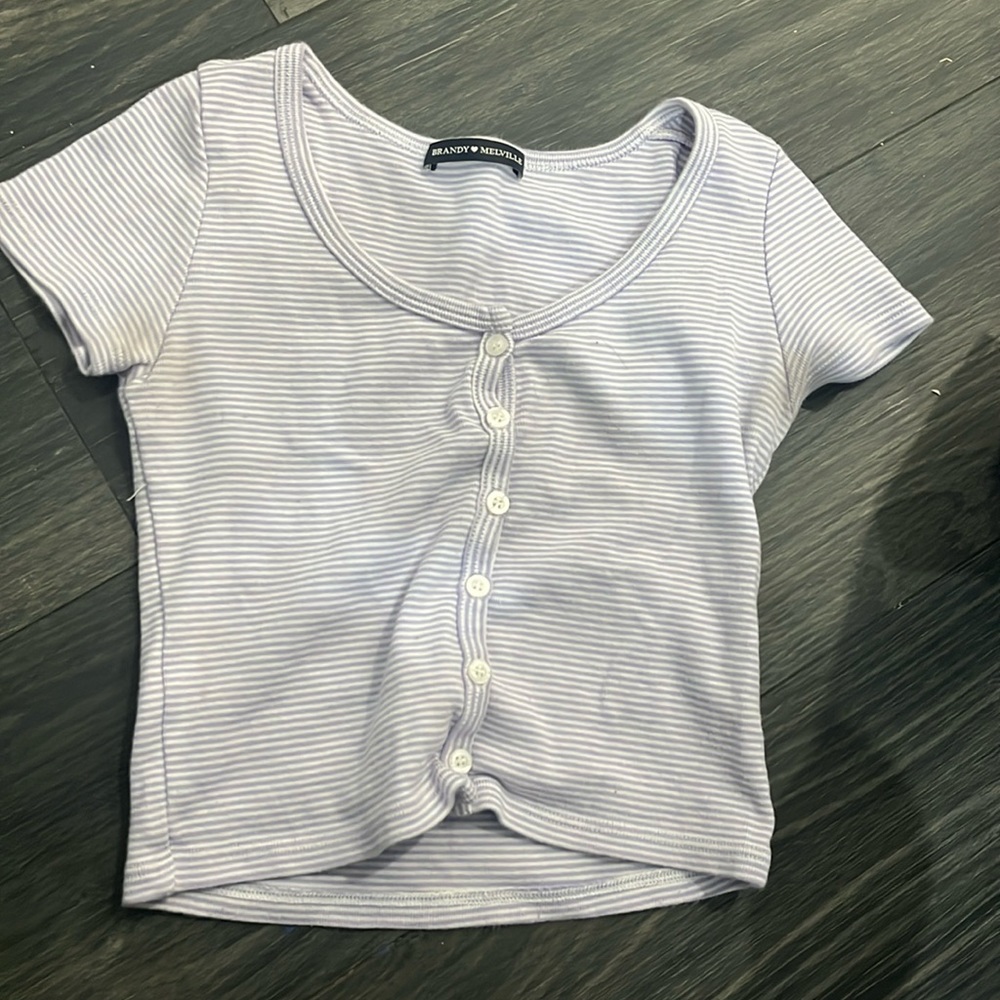 Brandy Melville purple button tee